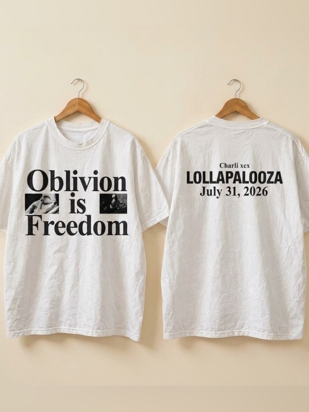 Charli XCX Lollapalooza 2026 Oblivion is Freedom Graphic Tee | Gildan Tee